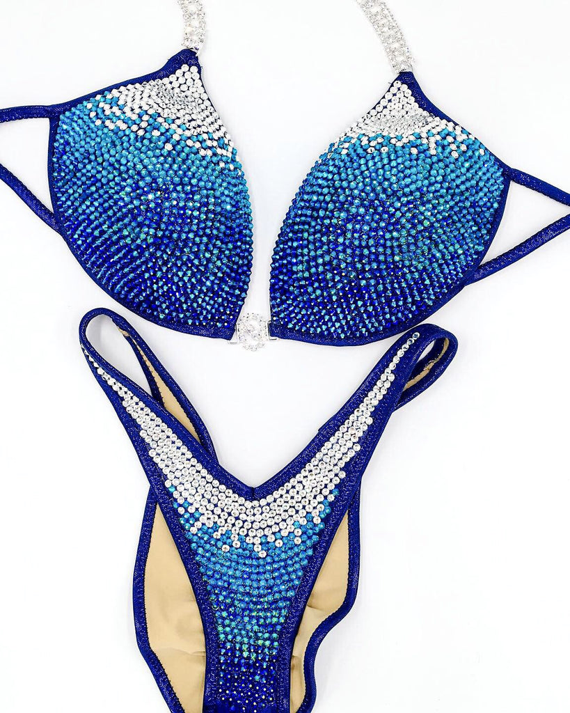 Bianca Multicoloured Crystal Fade Bikini - Accentuate Competition Bikinis
